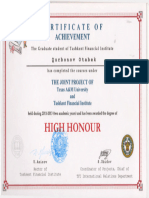6 4 Tashkent Institute of Finance and Texas A&M University Certificate