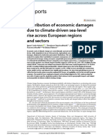 Distribution of Economic Damages Due To Climate Driven Sea Level Rise Across European Regions and Sectors