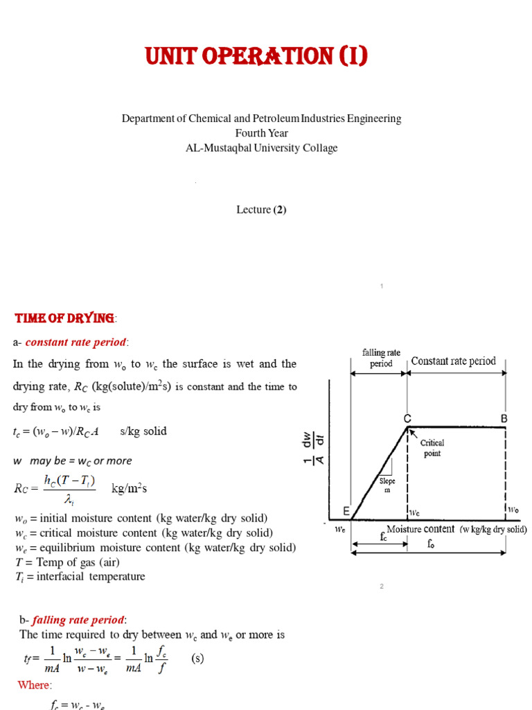Drying Process Calculations in Chemical Engineering | PDF | Water ...
