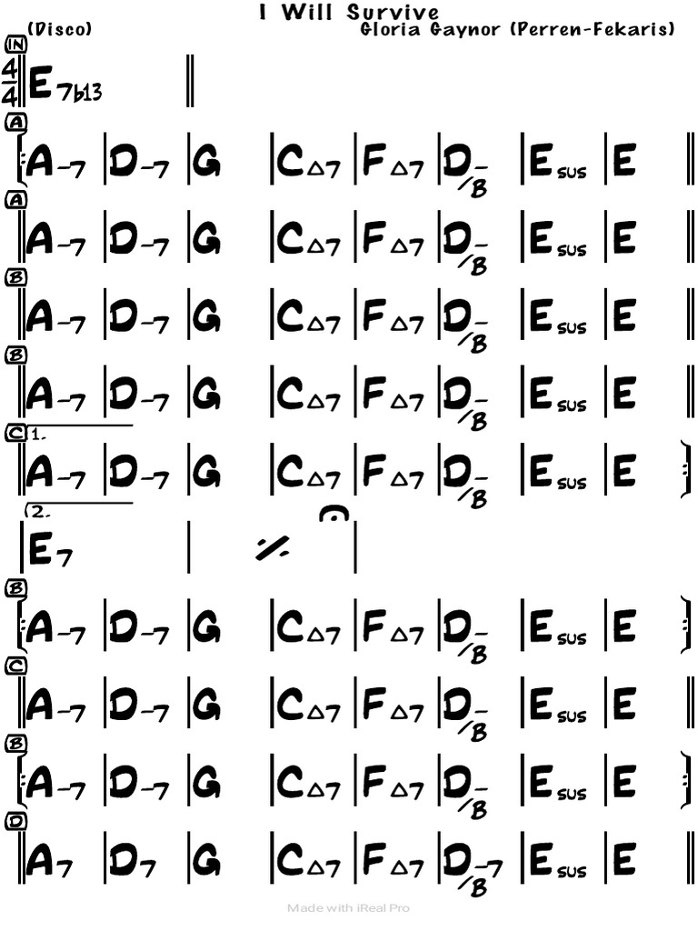 I Will Survive chart PDF