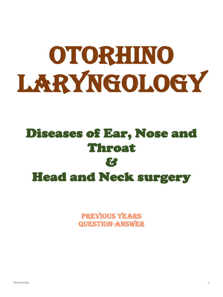 ENT Diseases: Ear, Nose, Throat Q&A | PDF | Auditory System | Ear