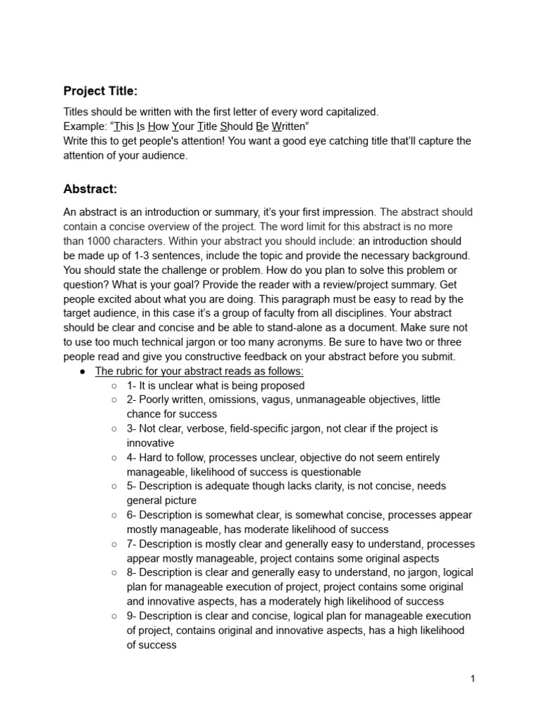 Crafting Effective Project Proposals | PDF | Abstract (Summary ...