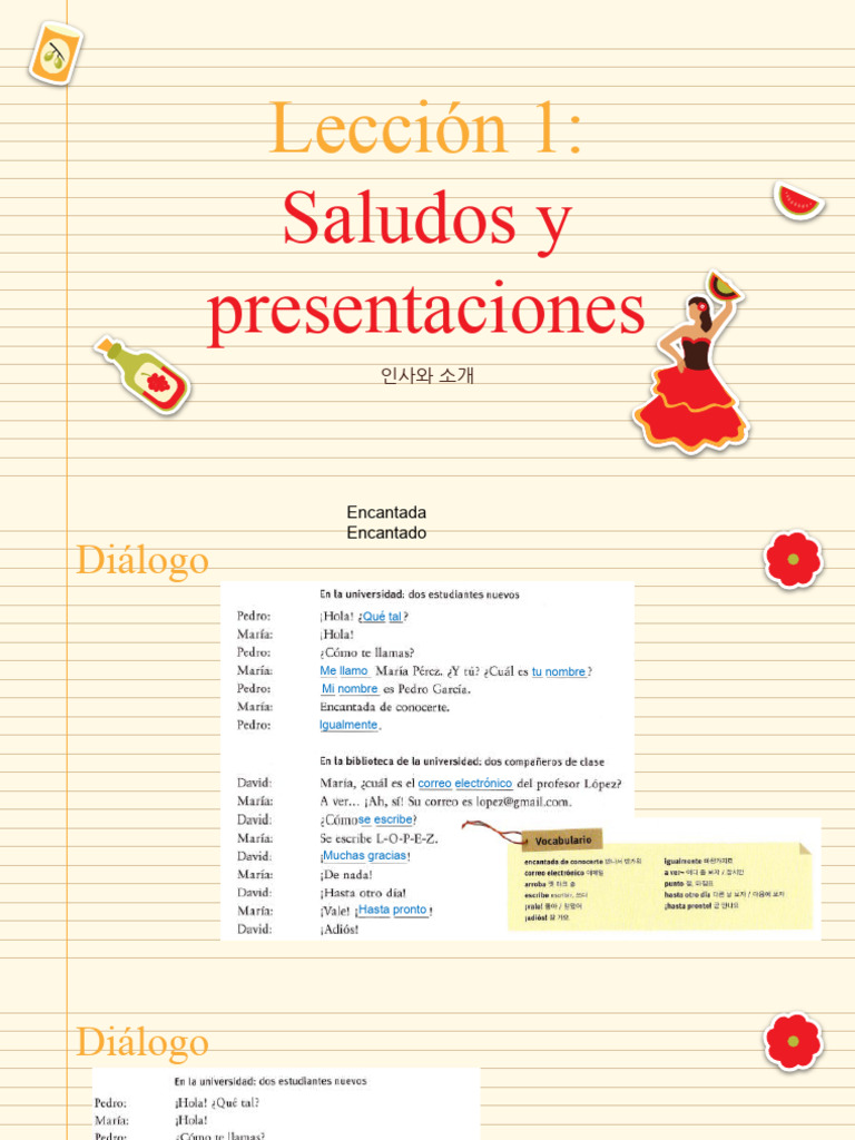 Saludos y Presentaciones en Coreano | PDF | Artes del Lenguaje y ...