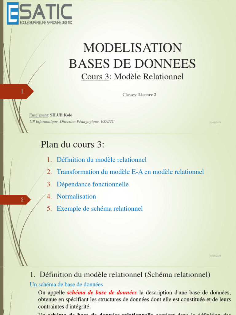 Modèle Relationnel en Bases de Données | PDF | Modèle relationnel ...