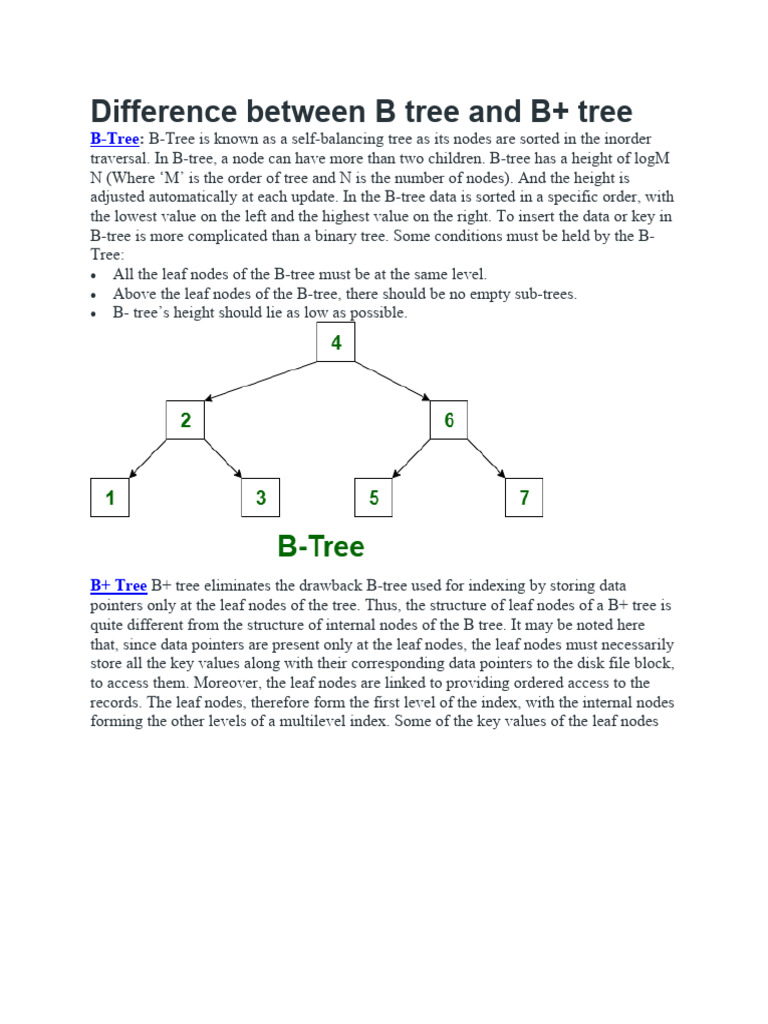 Difference Between B Tree and B | PDF | Database Index | Computing