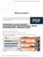 Weekend Class - Project Management Professional (PMP) Examination Training 2024 - Pusilkom Ui