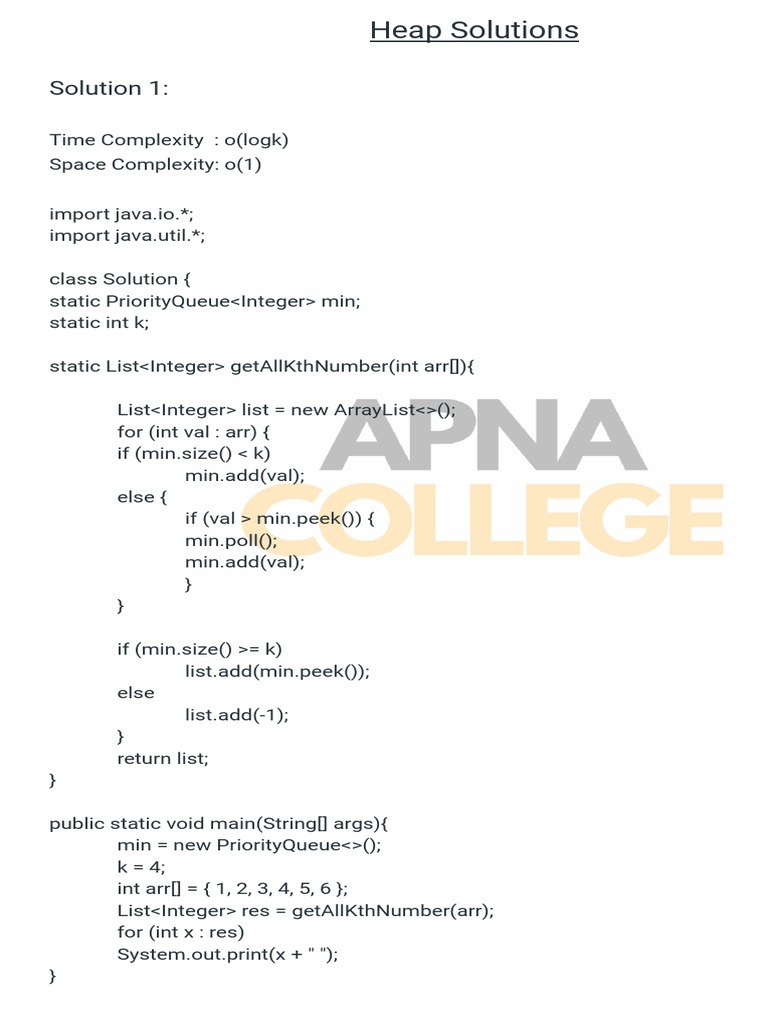 Java Solutions for Heap Operations | PDF | Computing | Computer Science