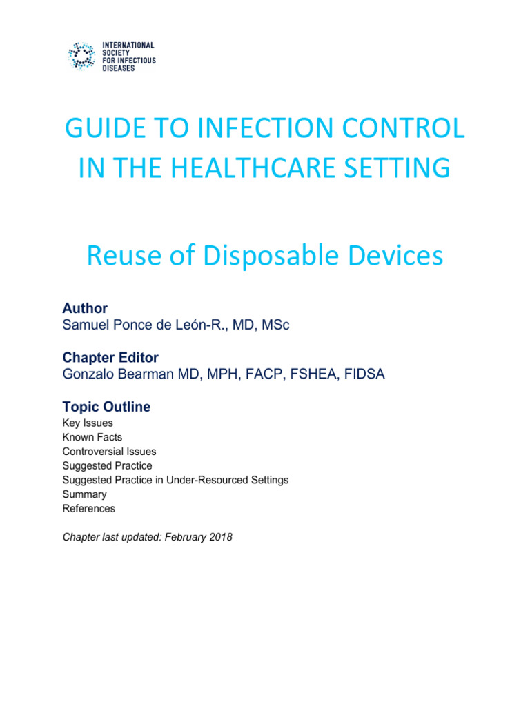 Reusing Single-Use Medical Devices | PDF | Sterilization (Microbiology ...