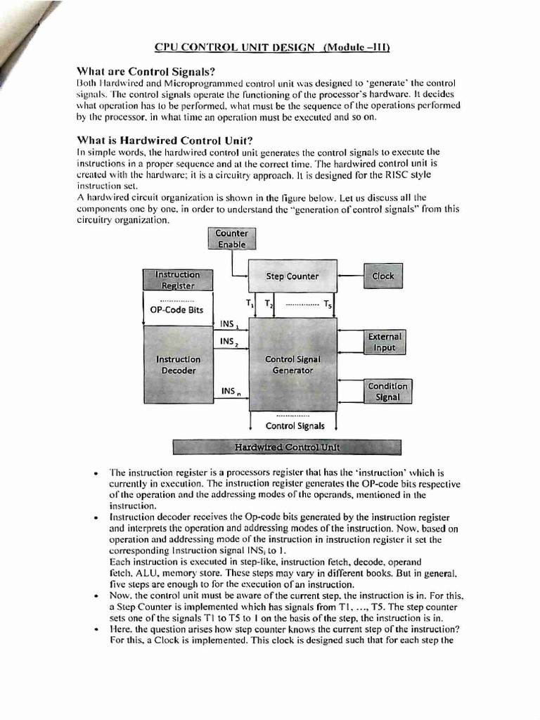cpu control unit design | PDF