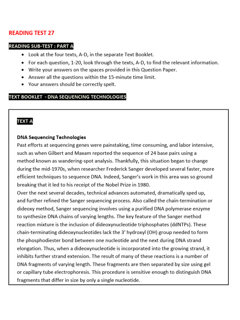 Dna Sequencing Technologies Reading | PDF | Dna Sequencing | Hypertension