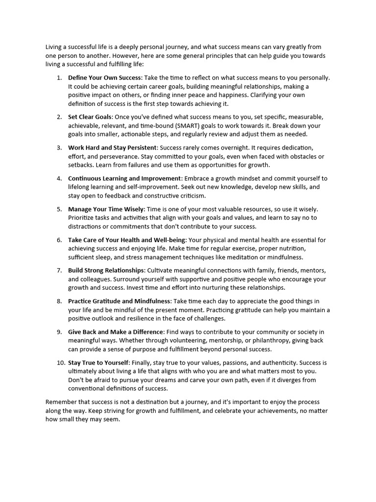 Personal Success Guide | PDF | Goal | Organizational Behavior