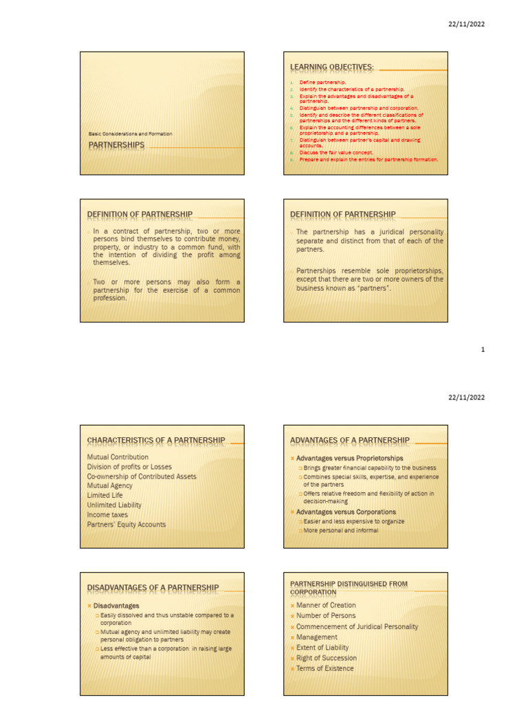 Partnership Formation Print Pdf Partnership Fair Value