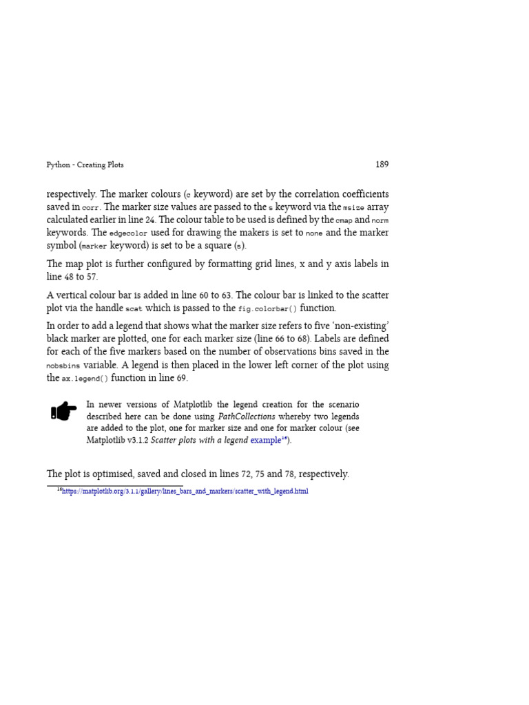 Python - Creating Plots: C Corr S Msize Cmap Norm Edgecolor None Marker ...
