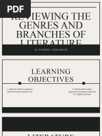 Reviewing The Genres and Branches of Literature: Ms. Sunshine L. Senilong, LPT