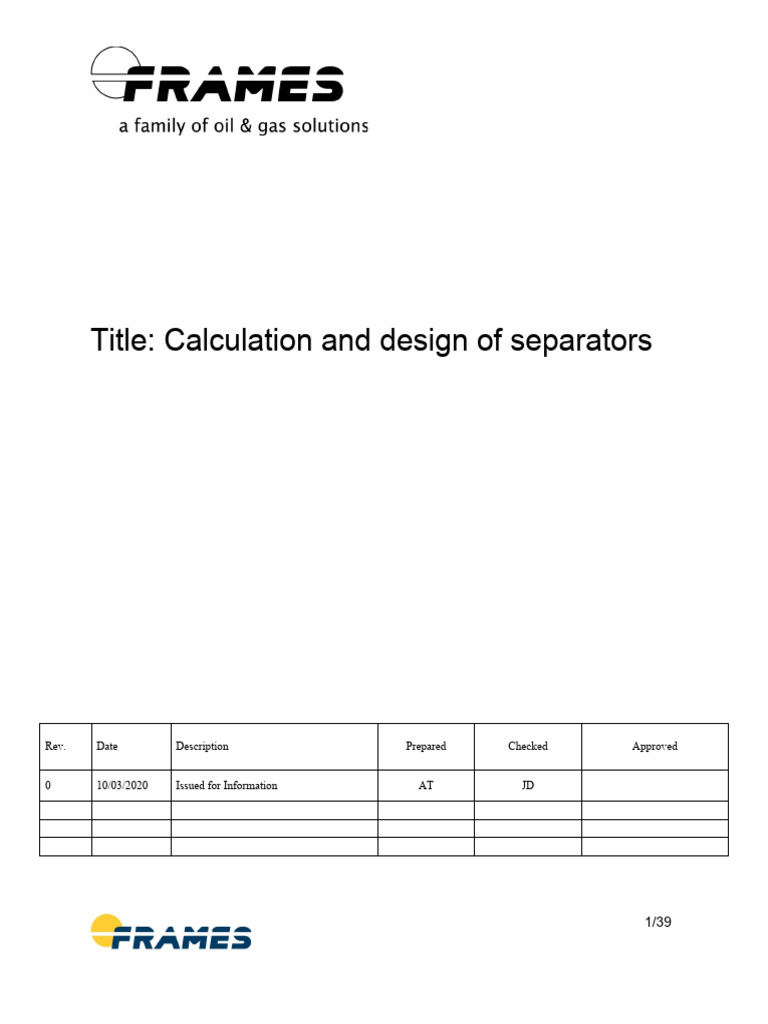 Horizontal Separator Design Calculations | PDF | Pipe (Fluid Conveyance ...