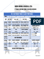 SS 3 SATURDAY WAEC CLASS TIME TABLE C