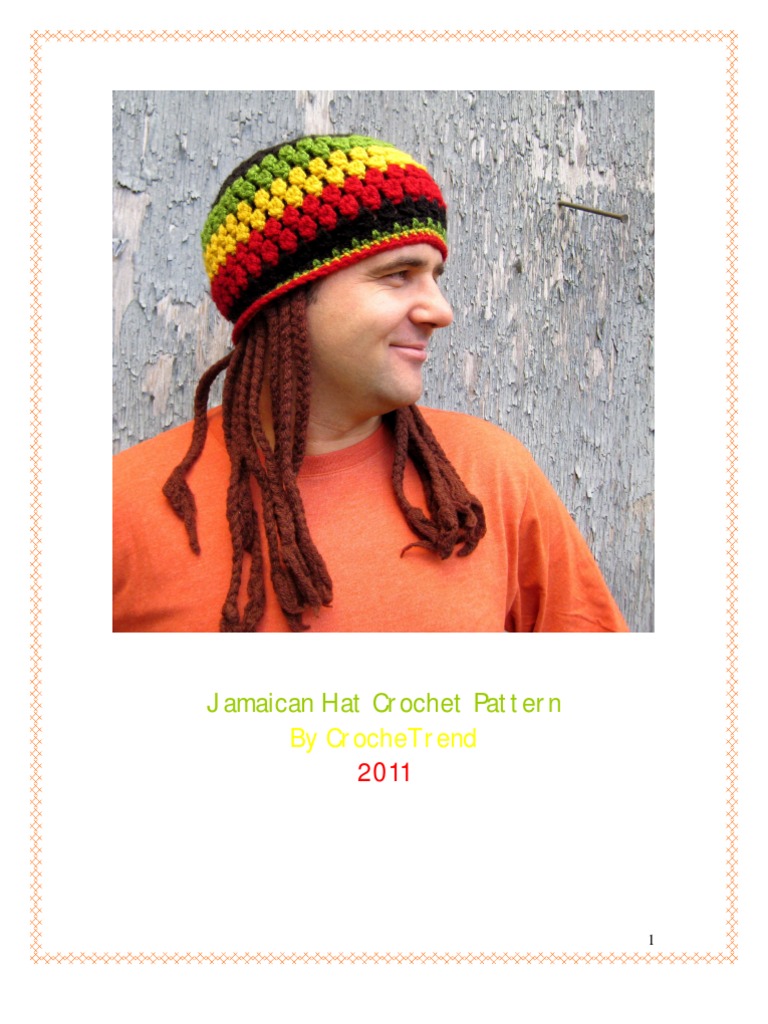 Jamaican Hat Crochet Pattern PDF Crochet Figured Fabrics