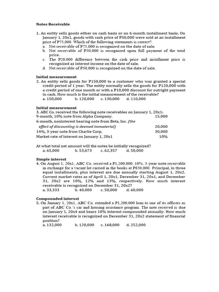 4 - Notes Receivable | PDF | Present Value | Discounting