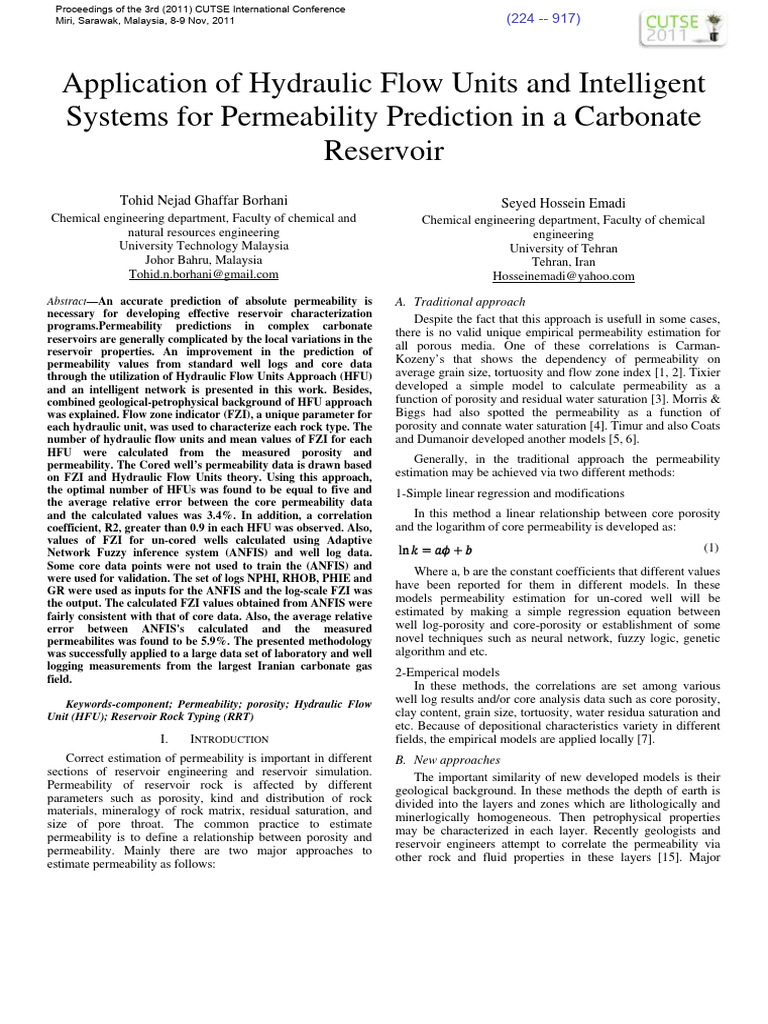 Hydraulic Flow Units for Permeability Prediction | PDF | Permeability ...