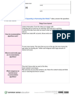 Grades 6-12 - AI Literacy - Recommendation Algorithms - Student Handout