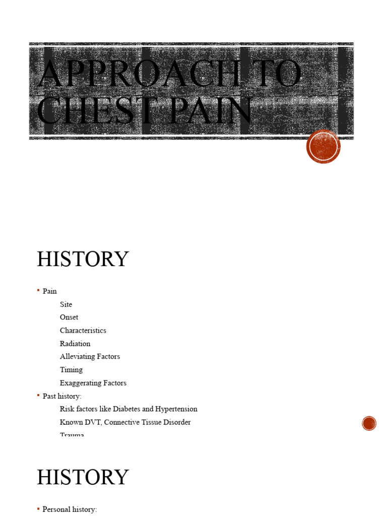 Approach To Chest Pain | PDF | Electrocardiography | Thorax