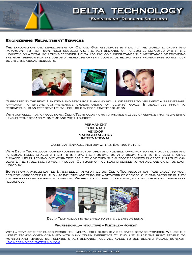 Delta Technology Recruitment Services | PDF | Recruitment | Human Resources