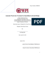 Ammonia Waste Water Treatment by Immobilized Activated Sludge