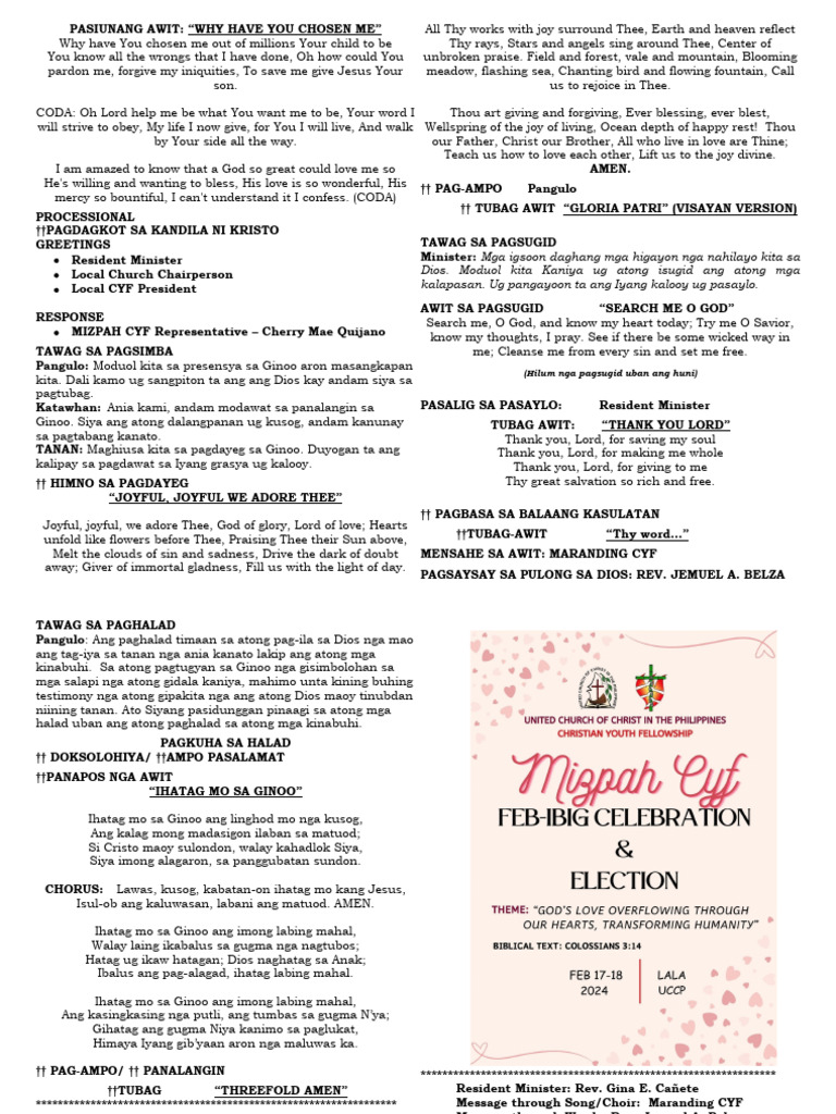 Worship Service Program Overview | PDF | Religious Belief And Doctrine