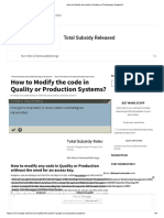 How To Modify The Code in Quality or Production Systems