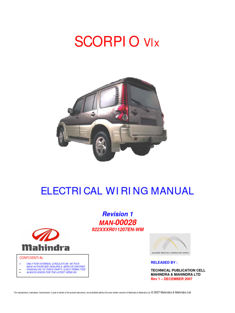 Scorpio VLX Electrical Wiring Manual | PDF | Fuse (Electrical ...