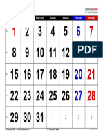 Calendario Mayo 2023 Espana Horizontal Grandes Cifras