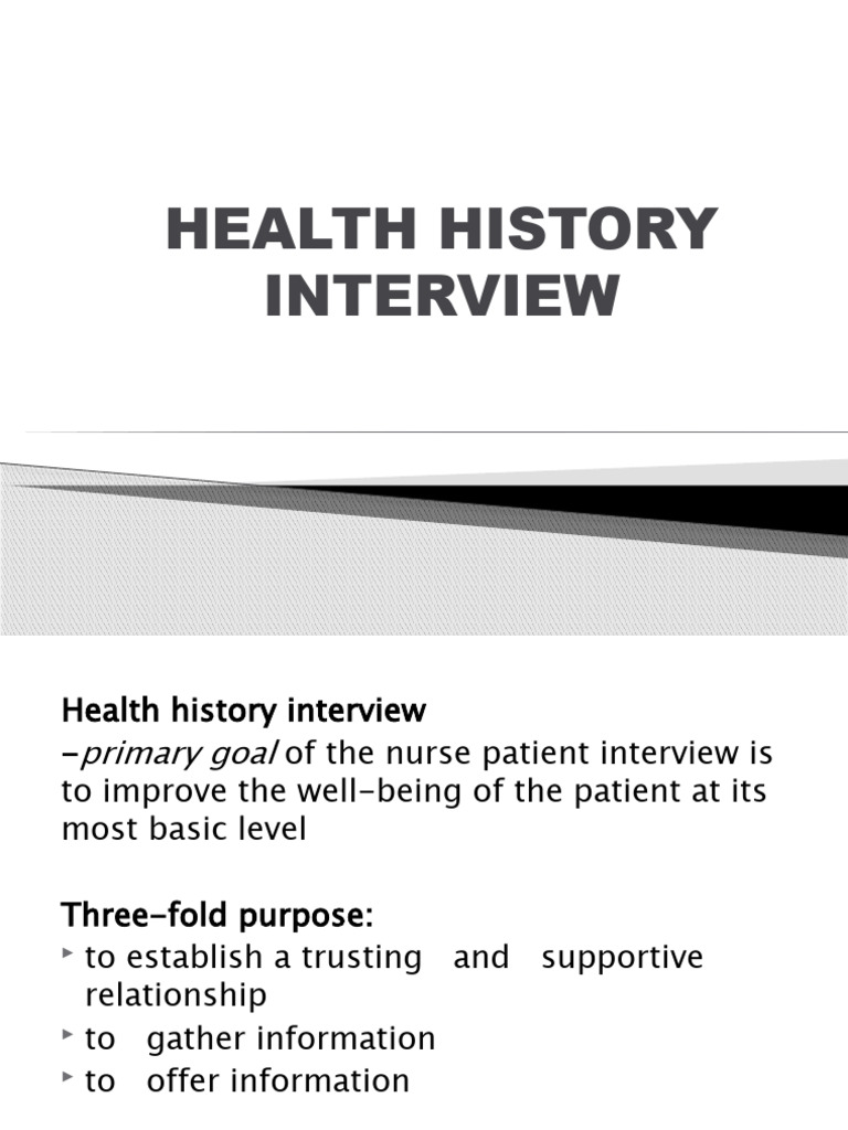Health History Interview Guide | PDF | Career & Growth