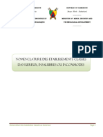 NOMENCLATURE DES ETABLISSEMENTS CLASSES. Cameroun 2013 Nouvelle Version (Repaired)