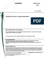 Norme Marocaine: Qualité Des Eaux À Usage Alimentaire
