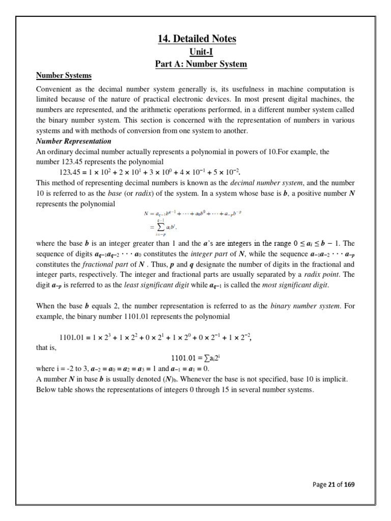 Dd detailed notes pdf subtraction binary coded decimal