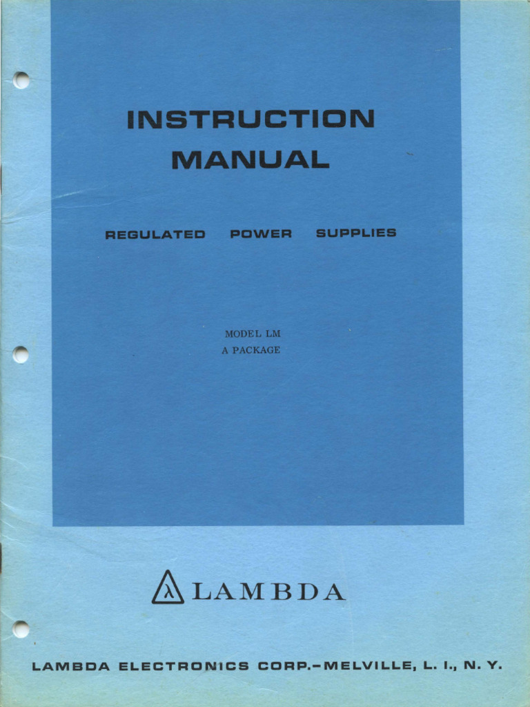 Lambda Model LM A Package Instruction Manual | Download Free PDF ...
