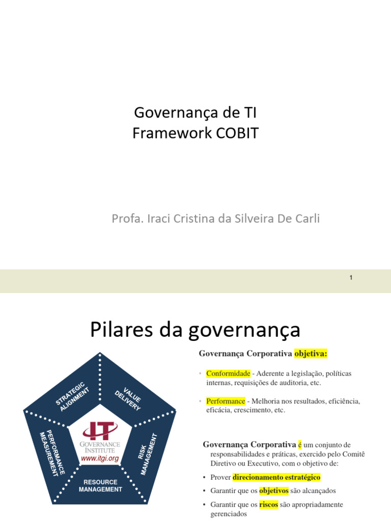 Governança de TI com Framework COBIT | PDF | Cobit | Tecnologia da ...