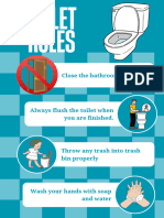 Blue Simple Illustrative Public Toilet Etiquette Sign Poster