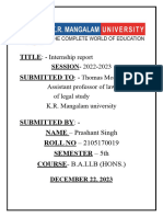 Internship Report Prashant Singh