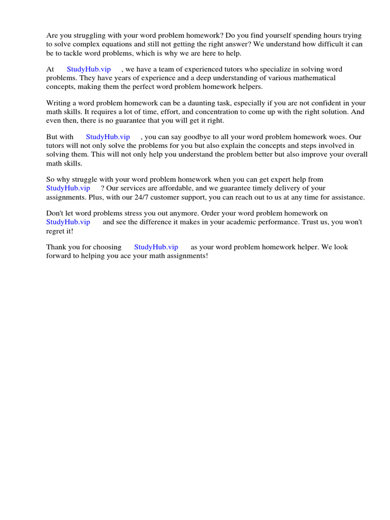 Word problem homework helper pdf mathematics homework
