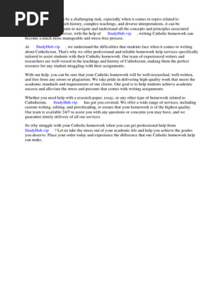 Catholic Homework Help