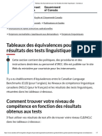 Tableaux Des Équivalences Pour Les Résultats Des Tests Linguistiques - Canada - Ca