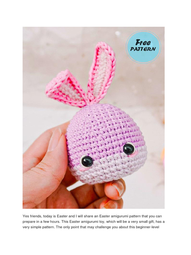 Easy Easter Amigurumi Pattern Guide | PDF | Home & Garden