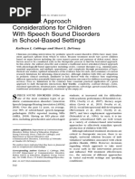 Remediation in Speech Disorders