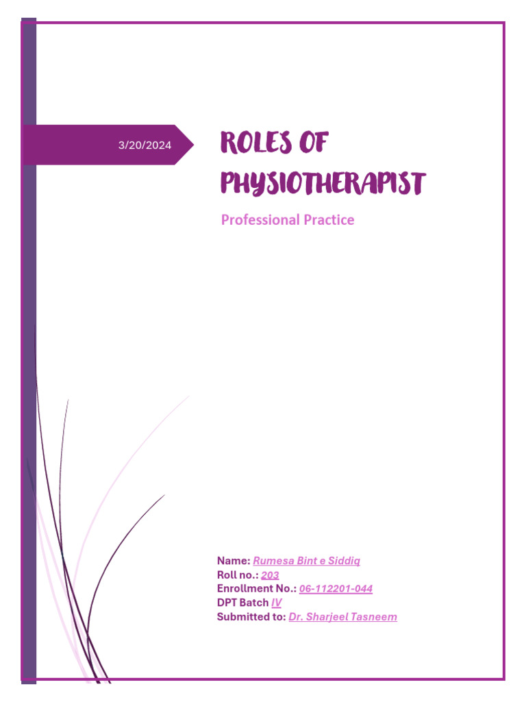 Professional Practice Assignment 1 | PDF | Physical Therapy | Strategic ...