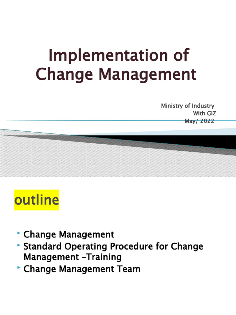 Implementation of change management ministry of industry with giz may