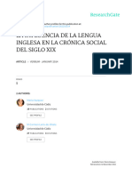 La Influencia de La Lengua Inglesa en La Crónica Social Del Siglo XIX