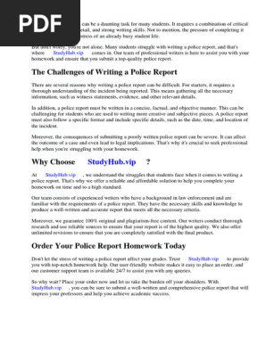 Police Report Homework