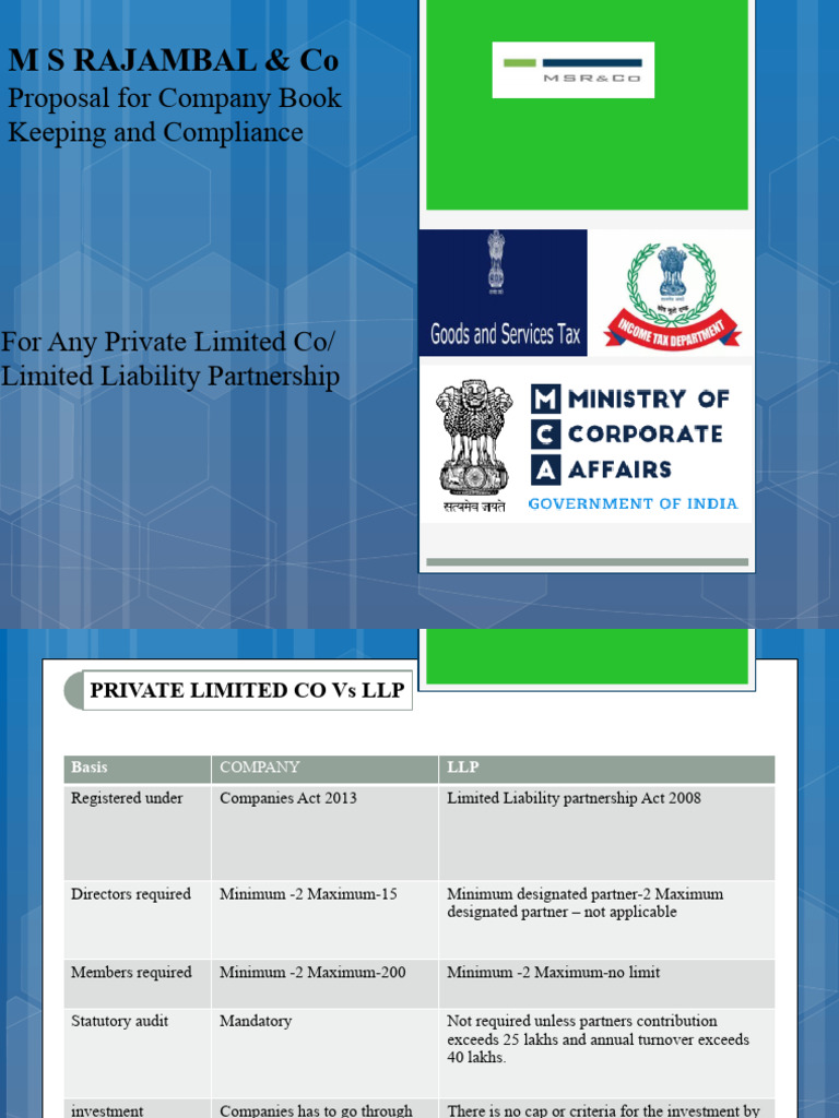 Complaince For Private Limited Company | PDF | Limited Liability ...