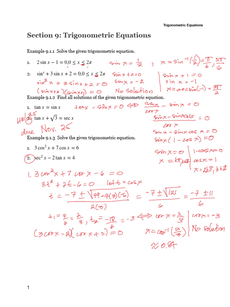 Solving Trigonometric Equations Guide | PDF | Teaching Methods & Materials